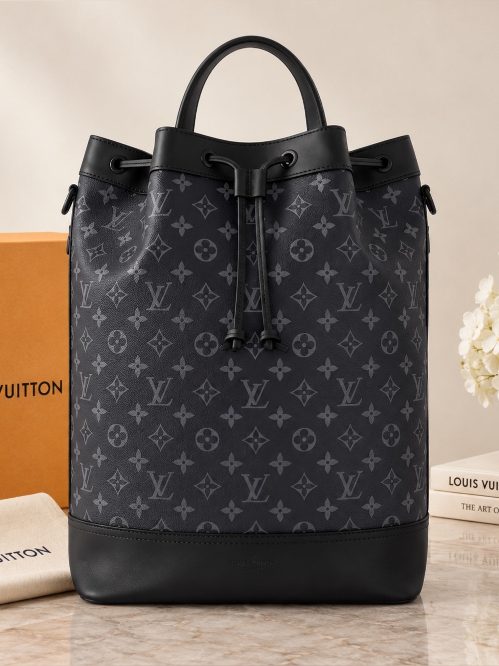 Louis Vuitton Maxi Noé Sling Monogram Eclipse Black M46693